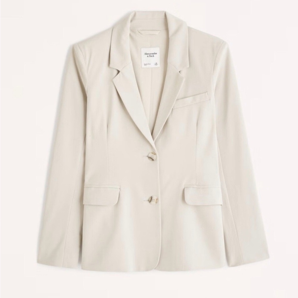 NWT Abercrombie & Fitch Women Cream Classic Suiting Blazer